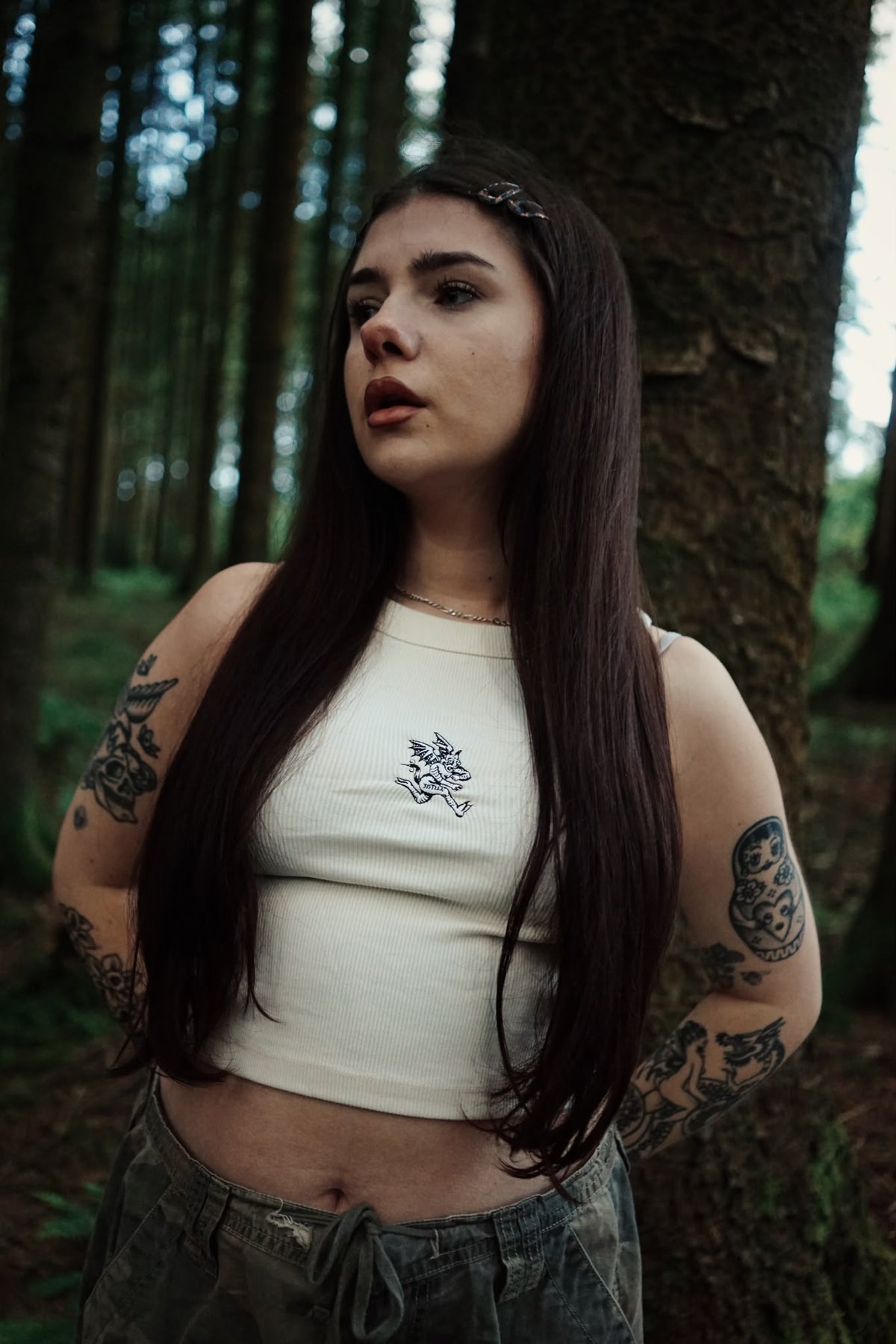 Ecru Organic Rib Crop Tank