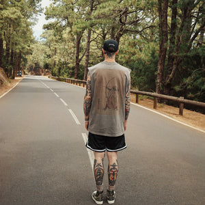 Heavy faded grey Archer Vest