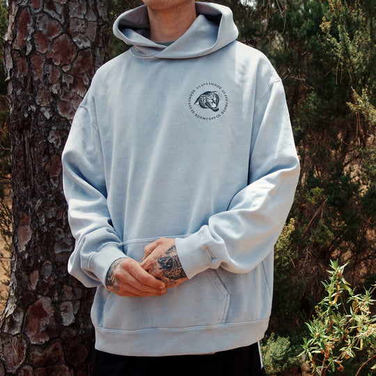 Tony Bluearms faded powder Blue Hoodie