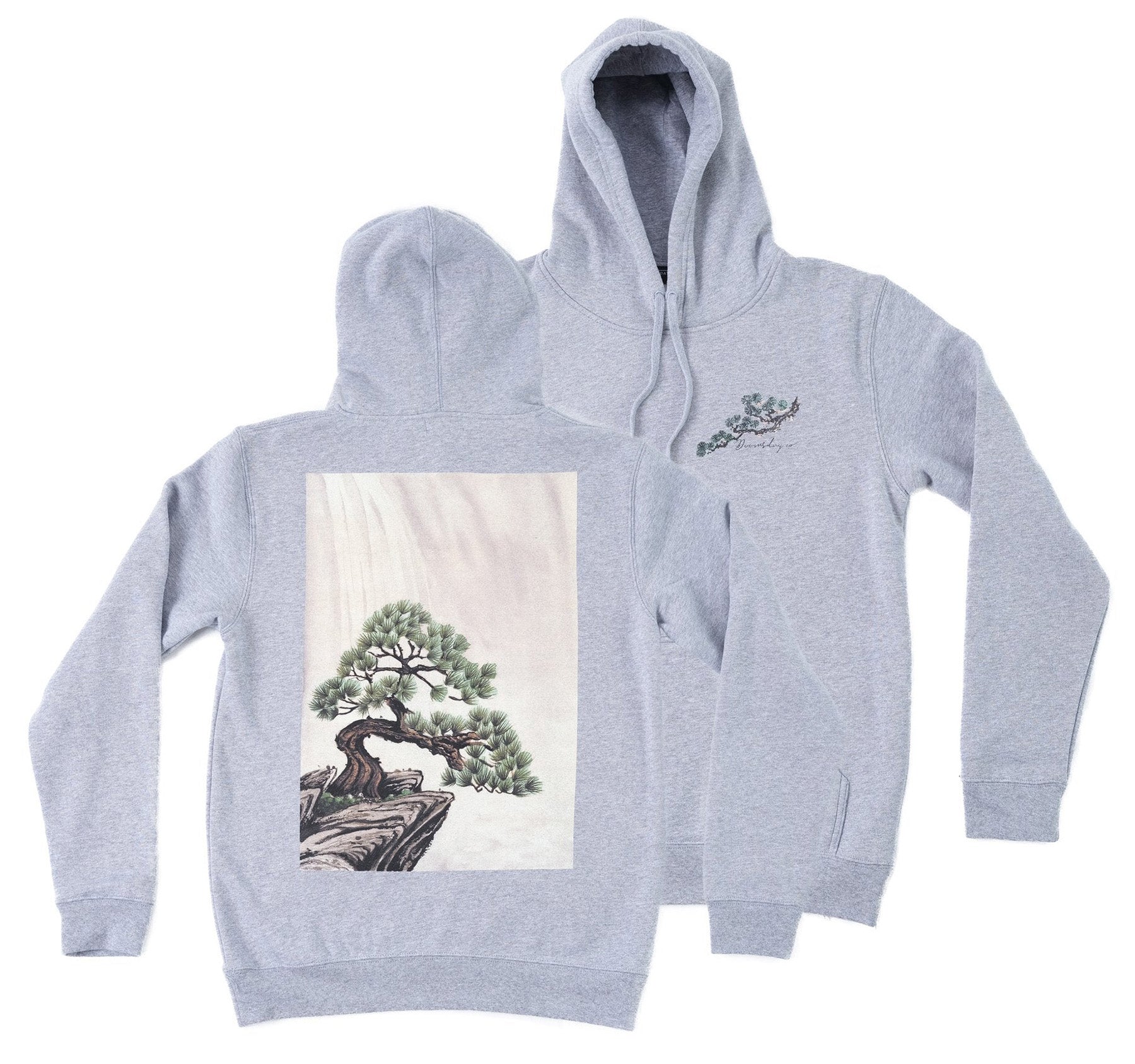 bonsai tree hoodie Baldo Bonsai Grey Hoodie