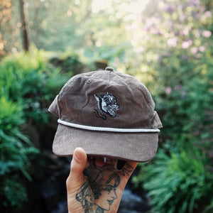 Brown + white Cord Rope Cap
