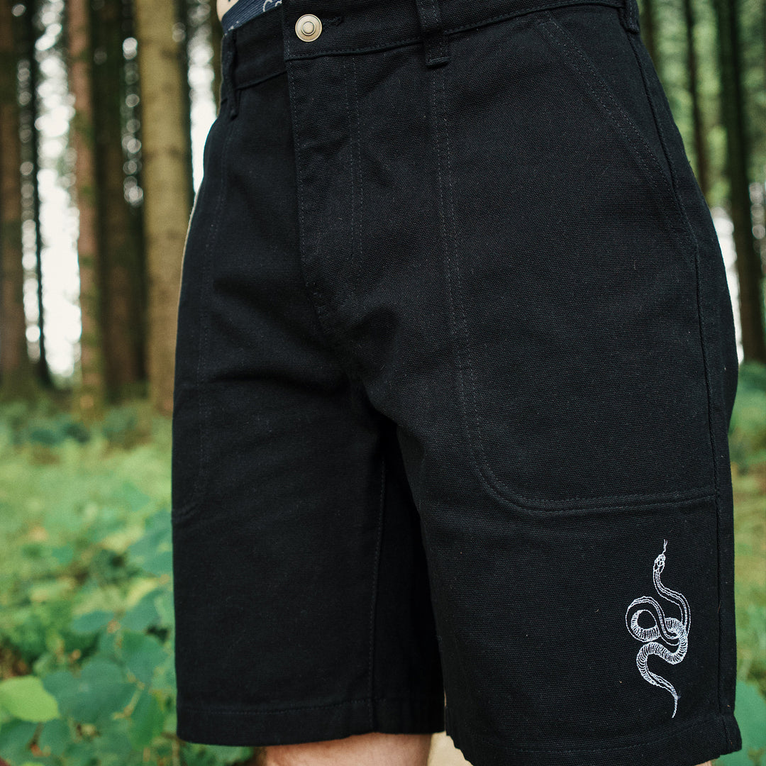 Black Canvas Shorts