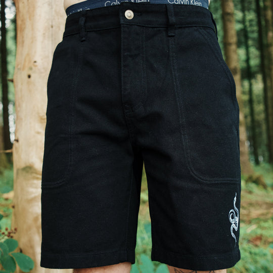 Black Canvas Shorts