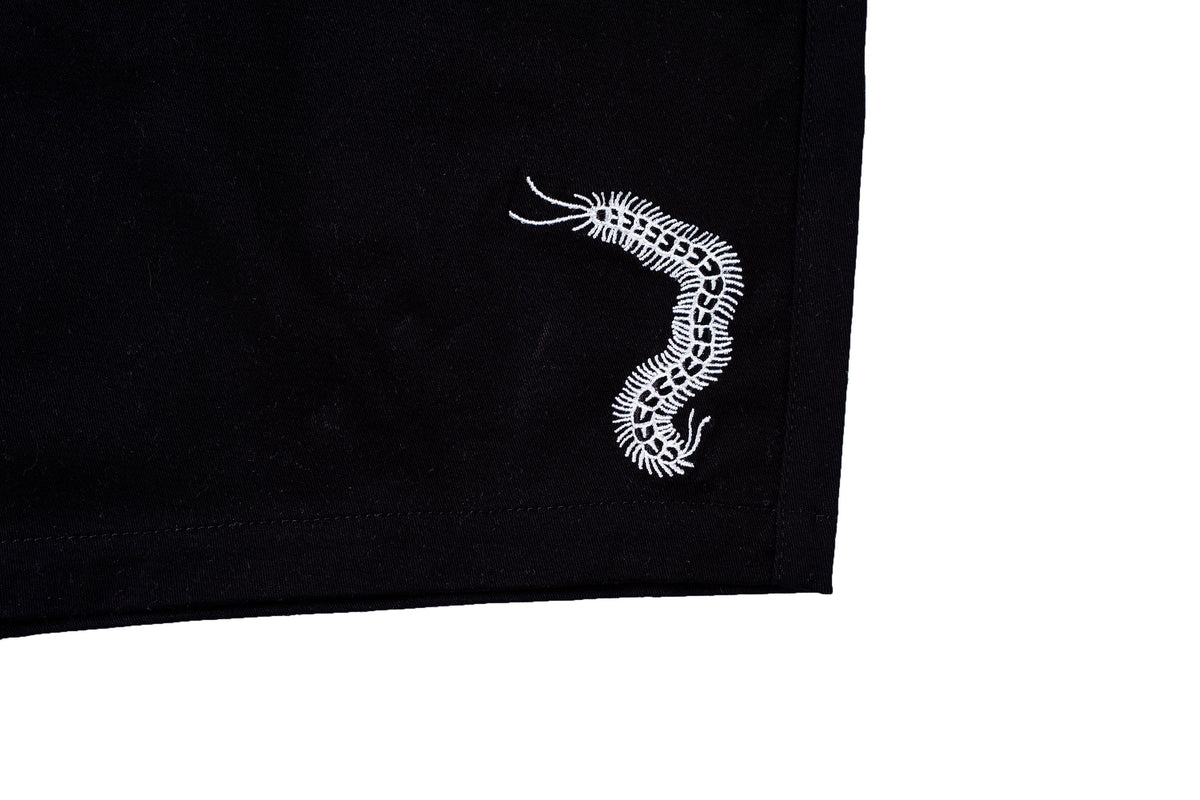 Centipede black walk shorts - doomsdayco black walk shorts