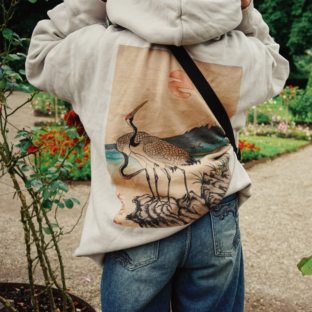 Mount Fuji faded bone Hoodie