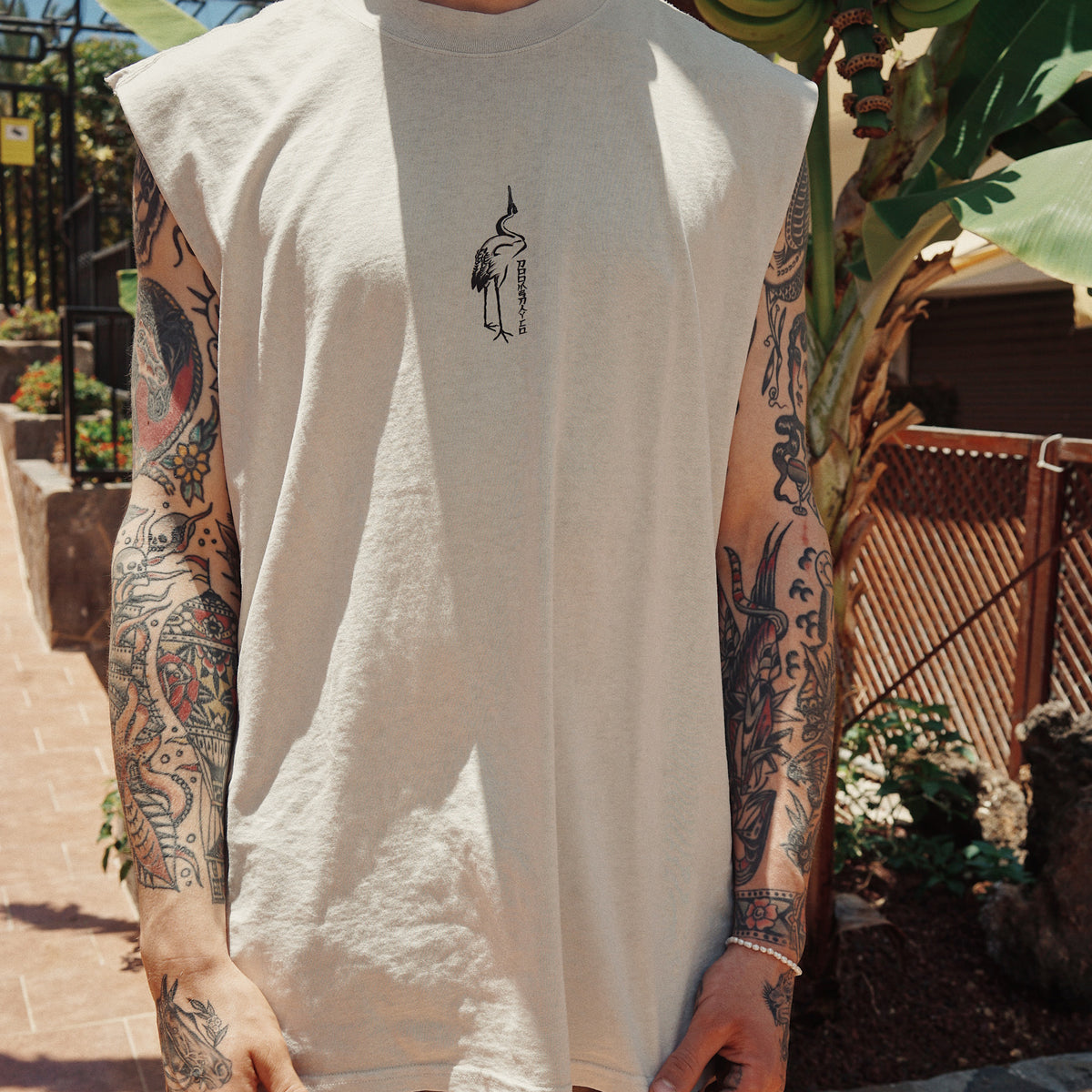 Mount Fuji Heavy faded bone Tank