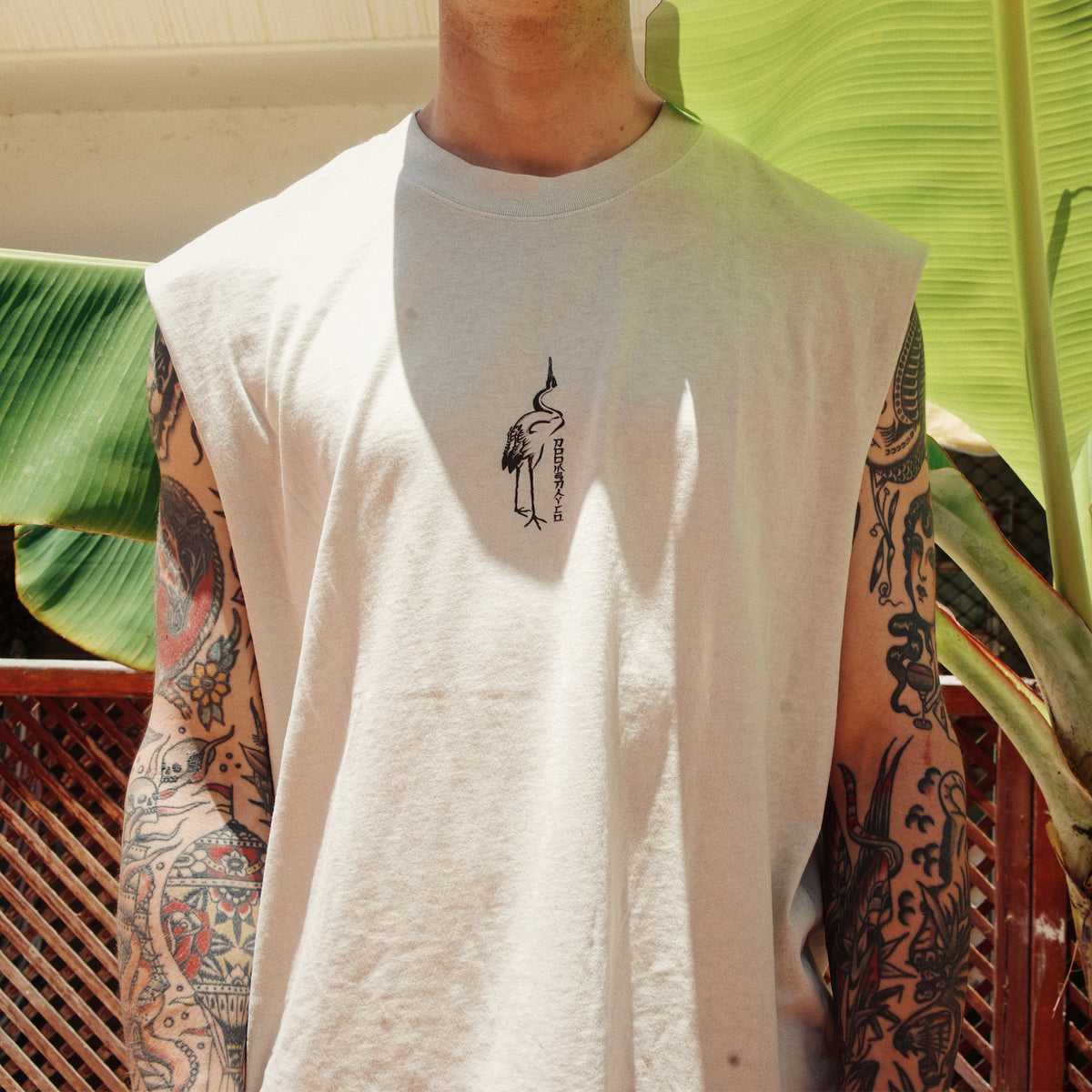 Mount Fuji Heavy faded bone Tank