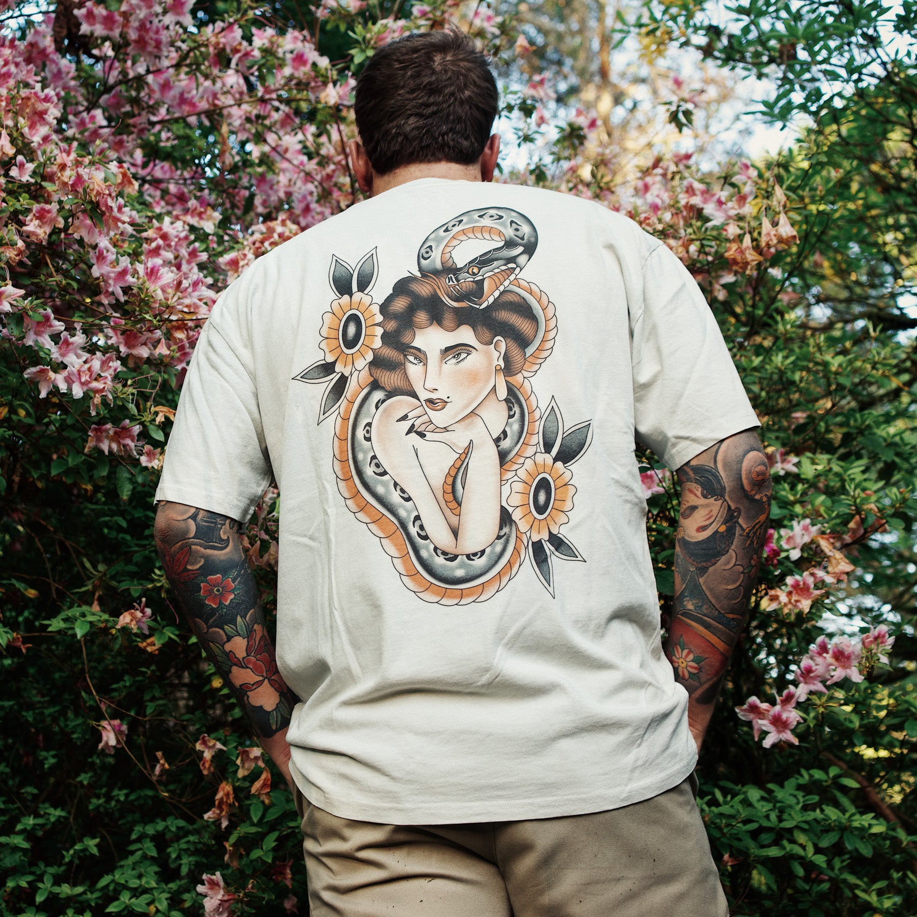 Doomsday Snake Snake Girl Heavy Tee faded bone BFCM EARLY ACCESS – Doomsday Co