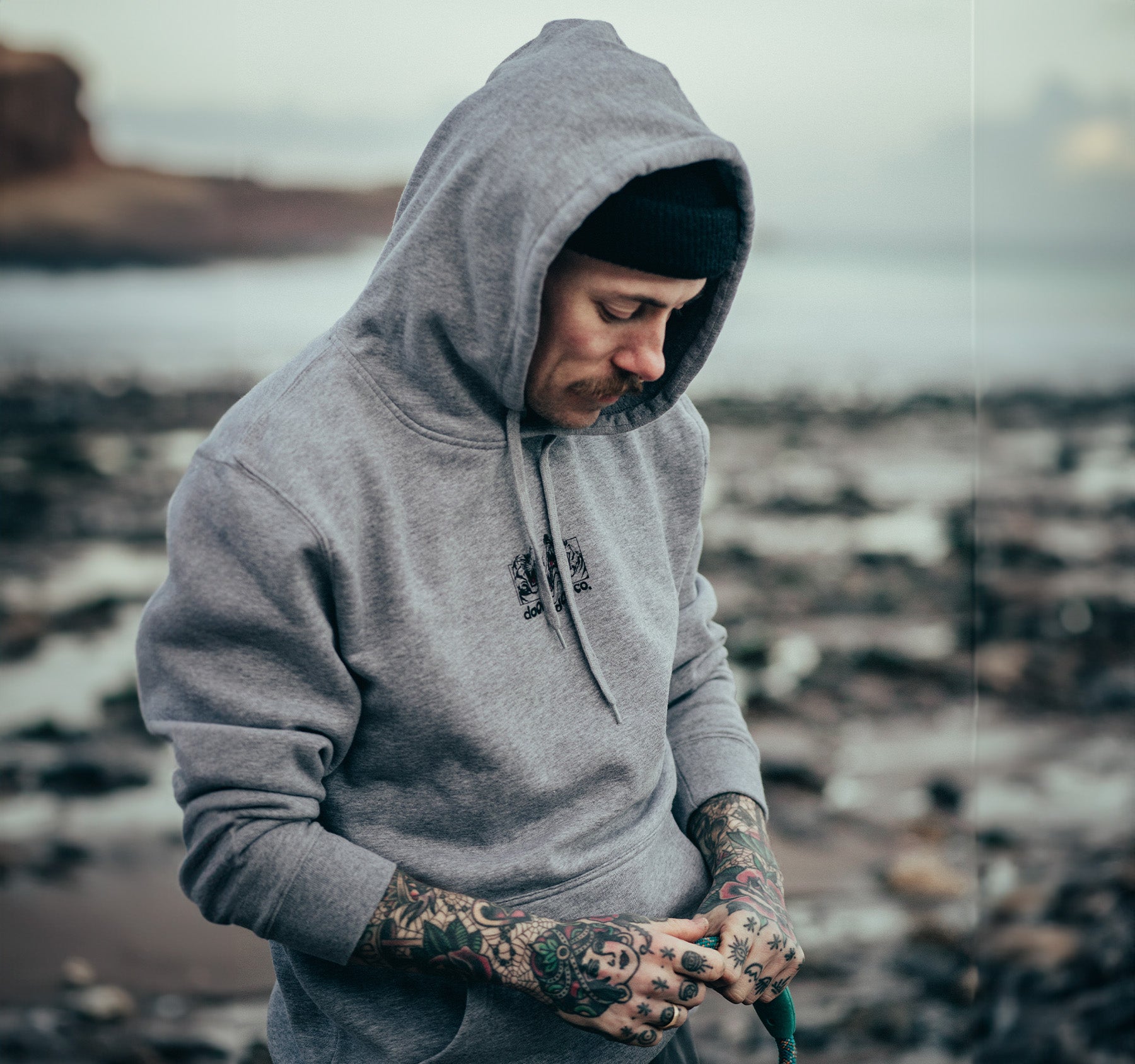 Trippy Tiger Grey Hoodie | Graphic Hoodie | Tattoo Inspired
