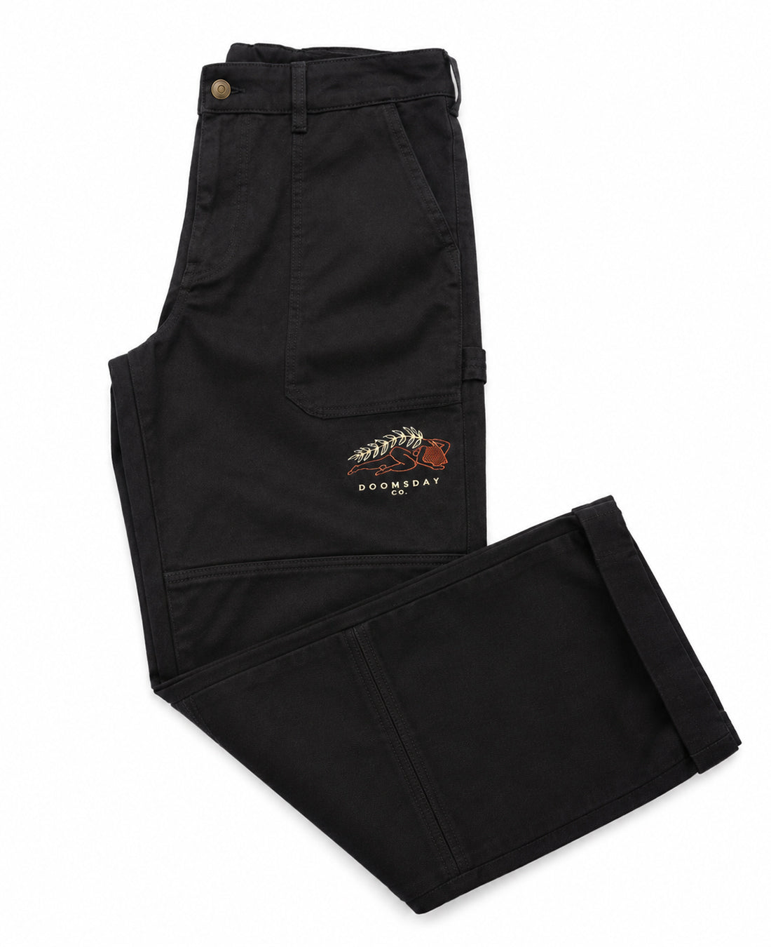 Lady Black Canvas Trousers