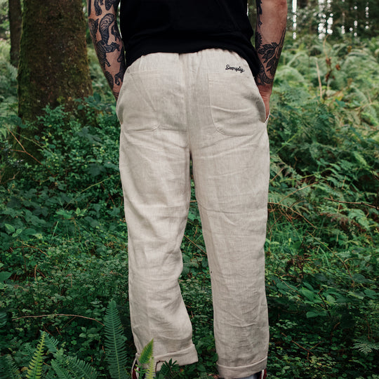 Natural Linen Snake Trousers