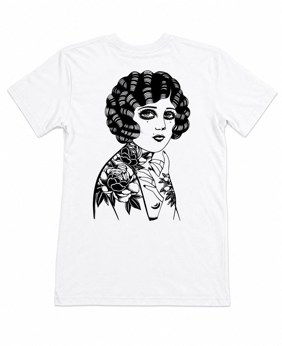 Peony Lady White T-Shirt