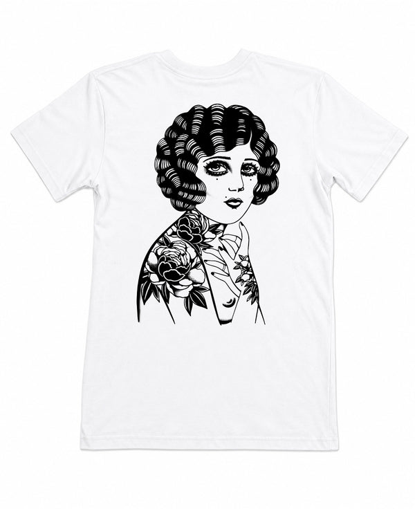Peony Lady White T-Shirt