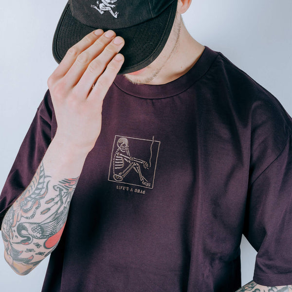Life's a Drag Heavy T-shirt Plum