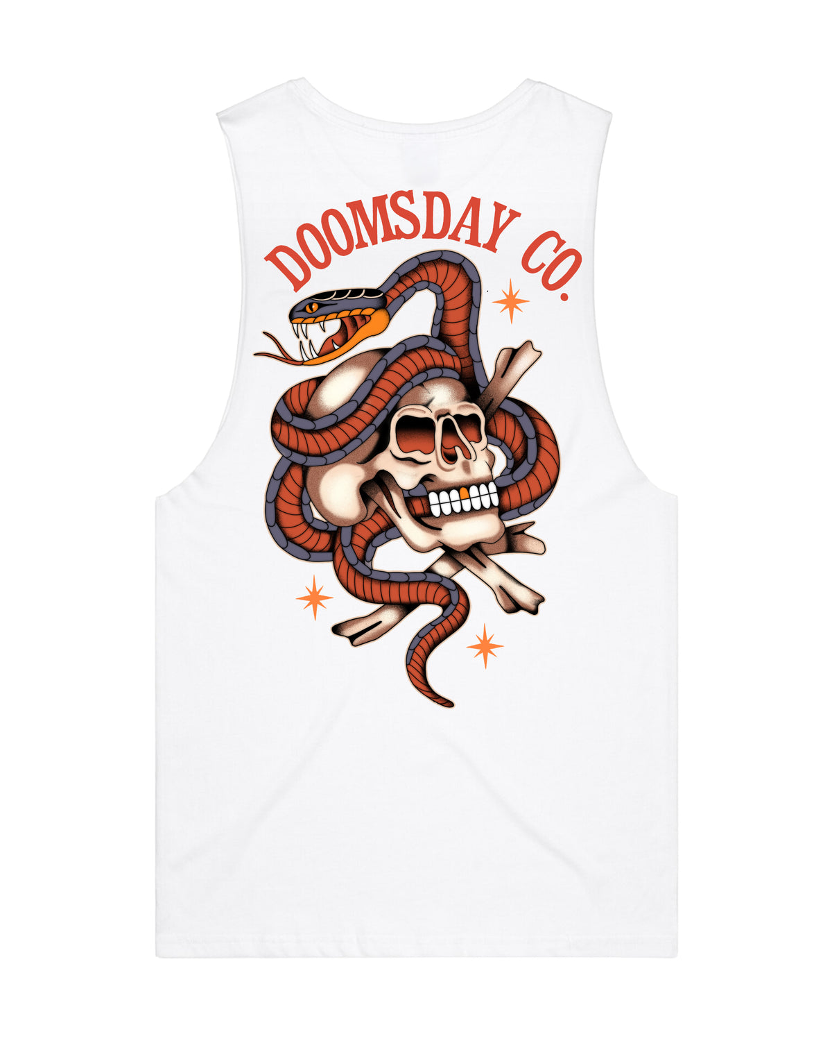 Snake & Skull White Vest