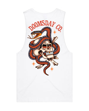 Snake & Skull White Vest