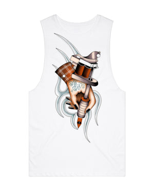 Tattoo Girl White Vest