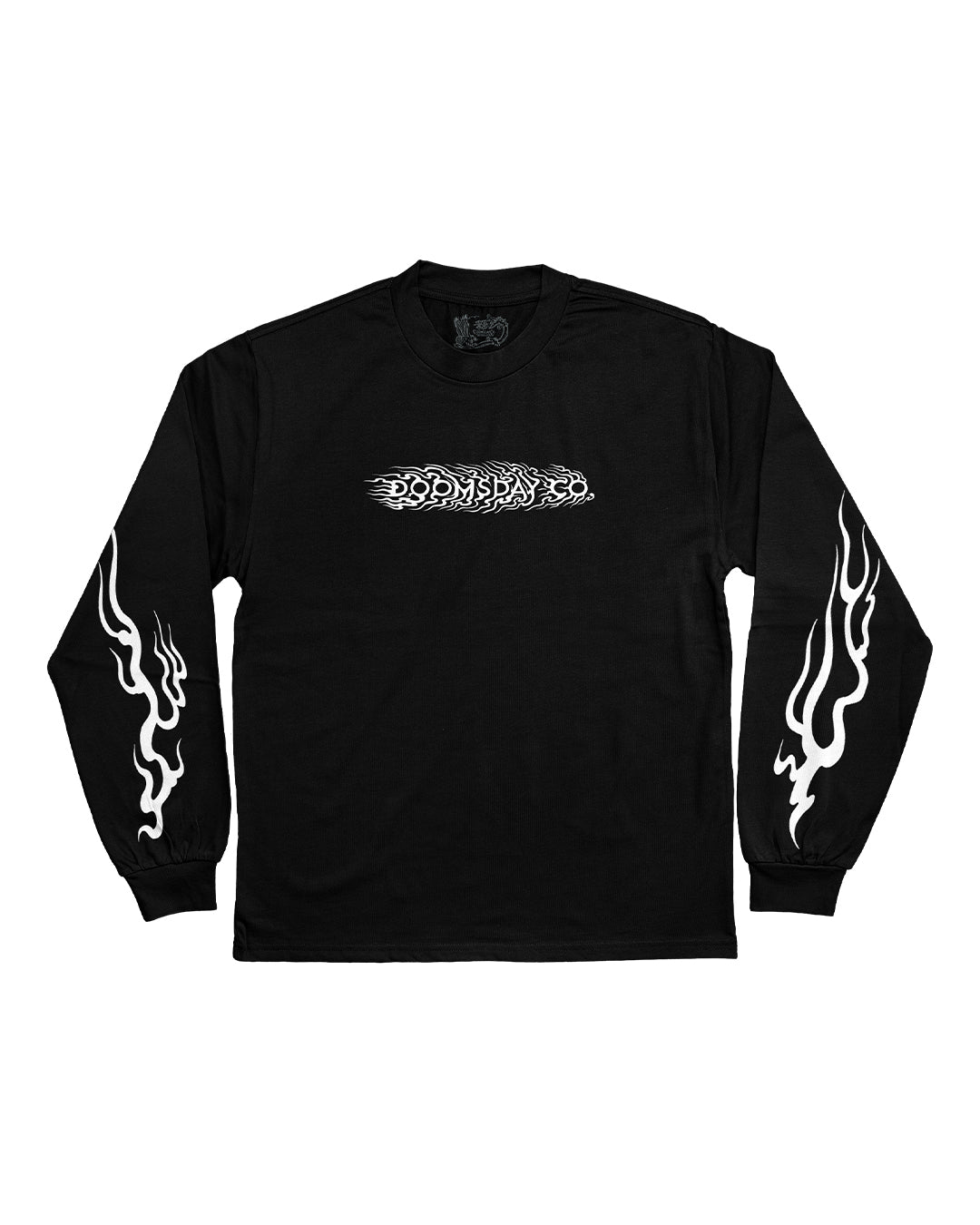 Tribal Flame Black Heavy Long Sleeve