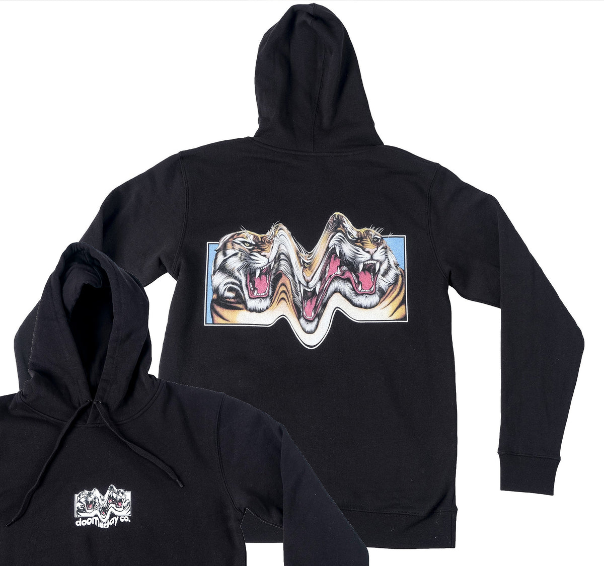 Trippy Tiger Hoodie - BLACK