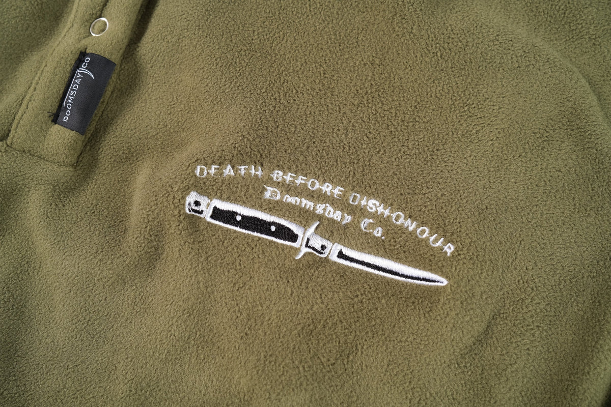 Death before dishonour olive cropped hoodie - doomsdayco cropped hoodie