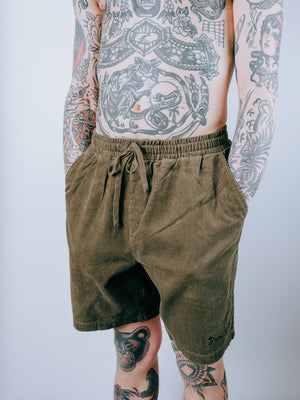 Doomsday Corduroy Shorts - Army Green