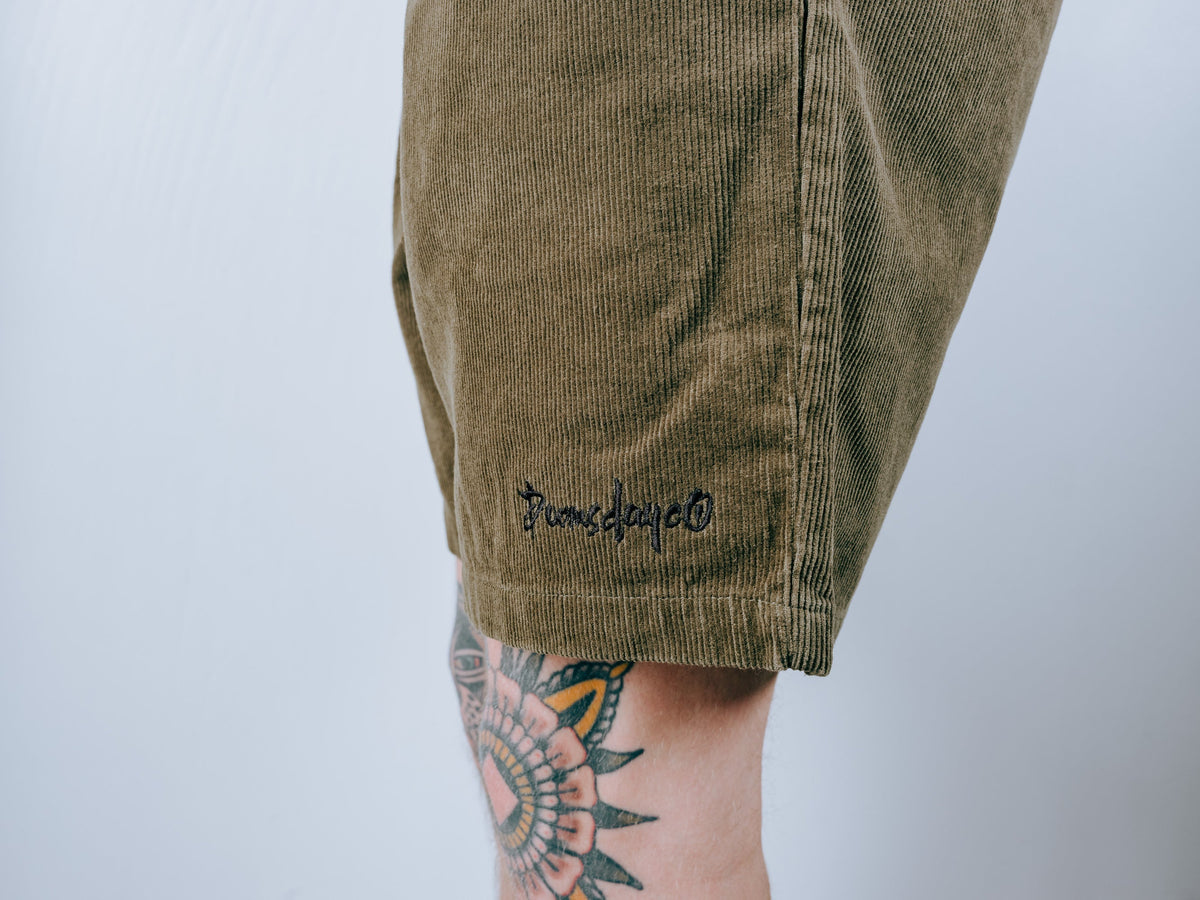 Doomsday Corduroy Shorts - Army Green