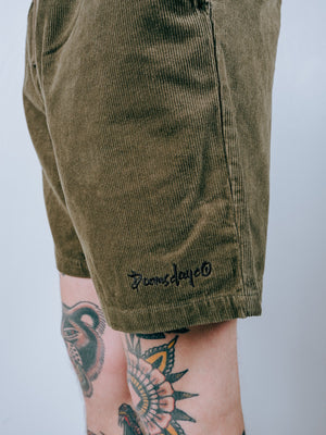 Doomsday Corduroy Shorts - Army Green
