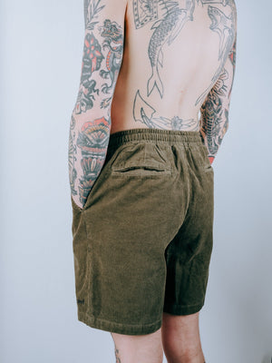 Doomsday Corduroy Shorts - Army Green