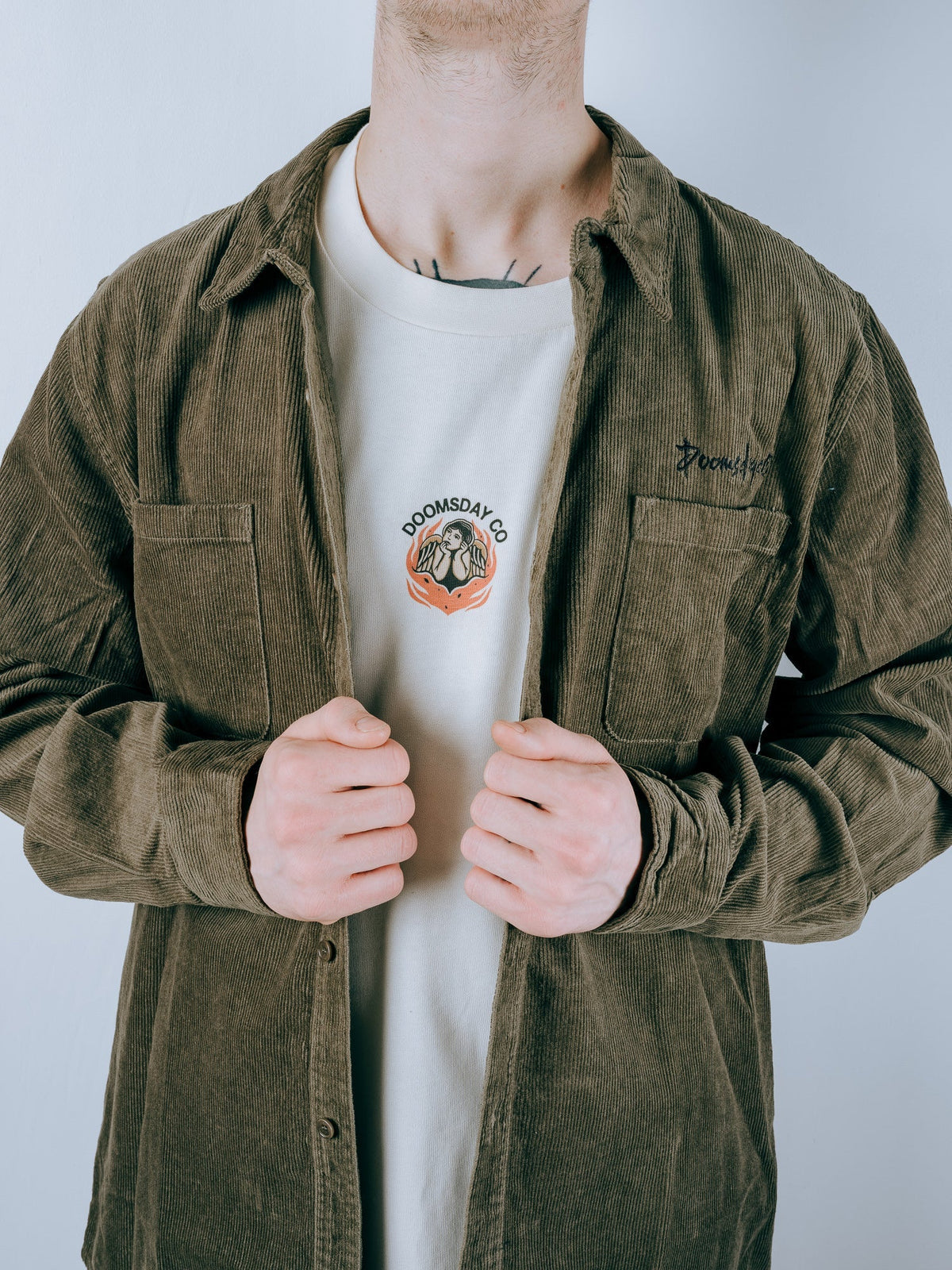 Essential Corduroy Shirt - Army Green
