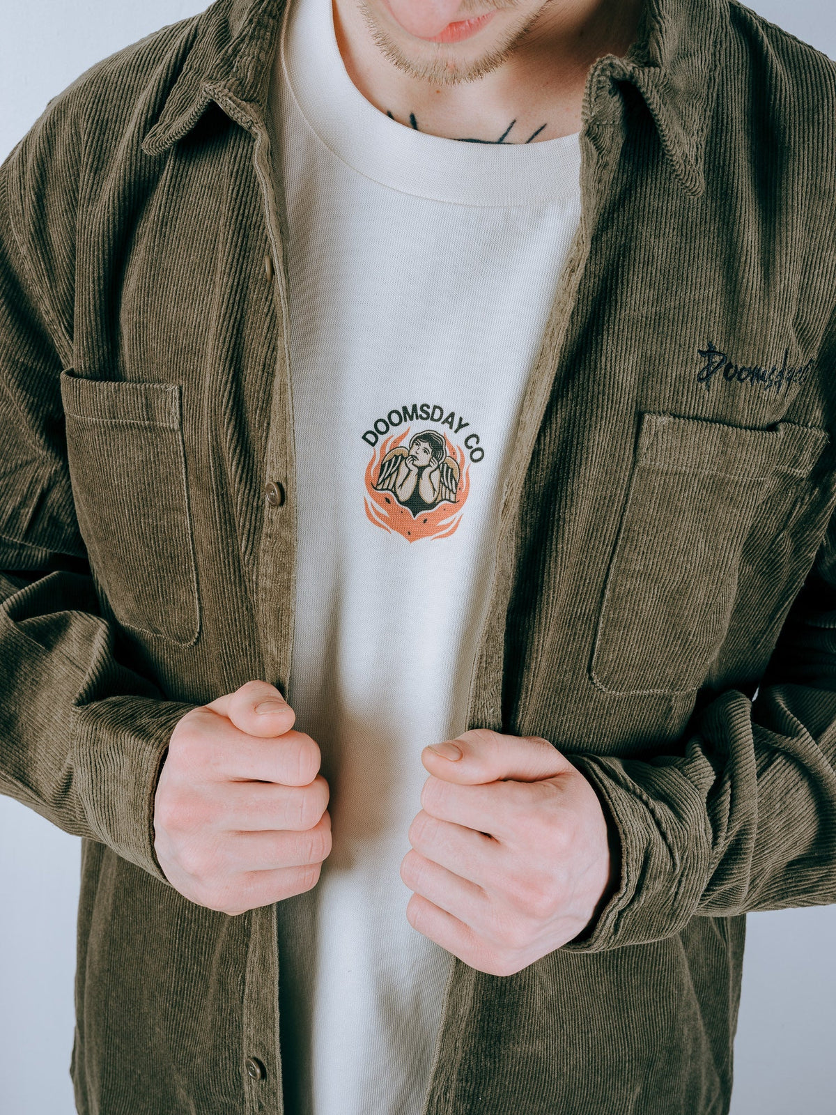 Essential Corduroy Shirt - Army Green