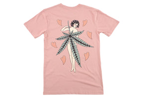 Ganja Lady design printed onto a rose T-shirt - doomsdayco Ganja Lady T-shirt Rose back