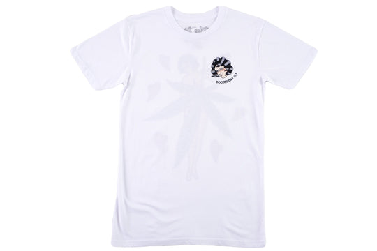Ganja Lady design printed onto a white T-shirt - doomsdayco Ganja Lady T-shirt White front