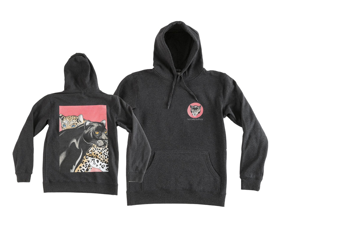 Jaguar design printed onto a Charcoal Hoodie - doomsdayco Jaguar Charcoal Hoodie merged