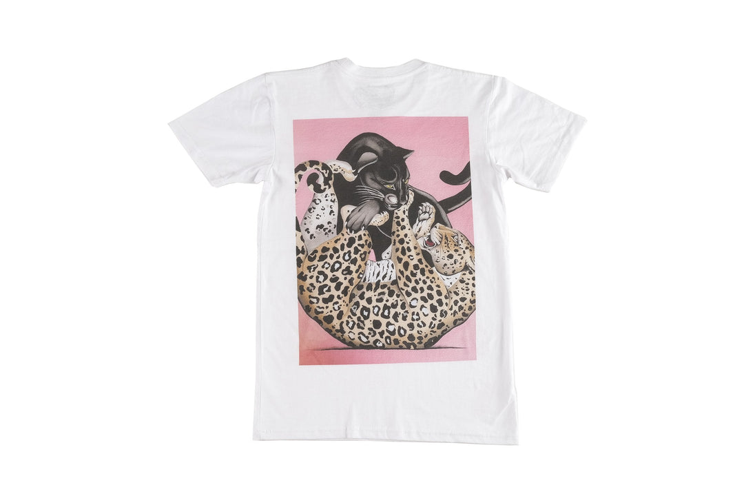 Jaguar Play design printed onto a white T-Shirt - doomsdayco Jaguar Play T-Shirt back