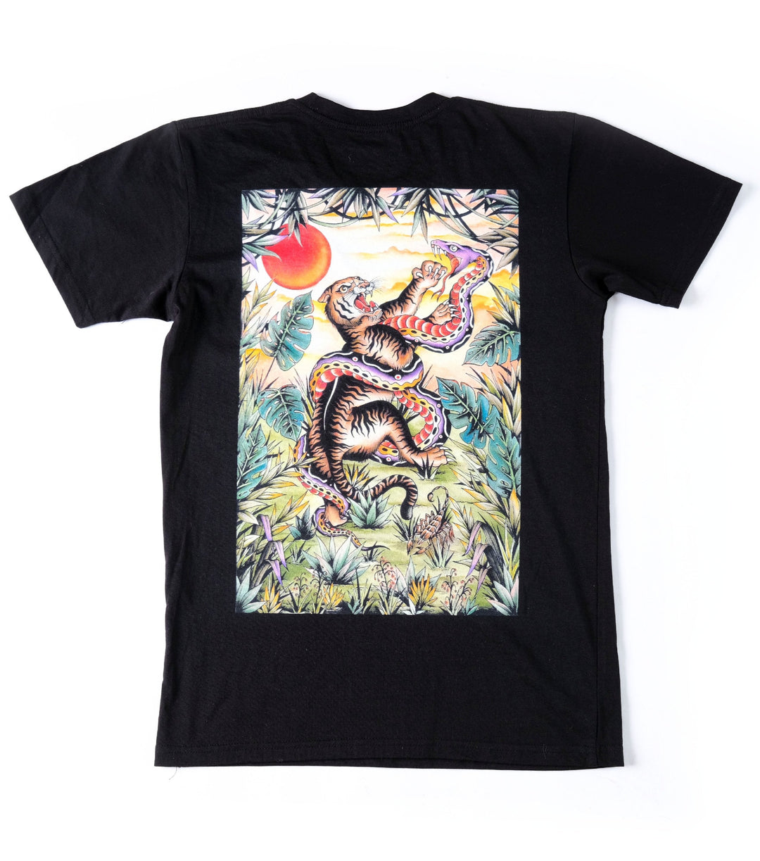 Jungle design printed onto T-Shirt Black - doomsdayco Jungle T-Shirt Black back