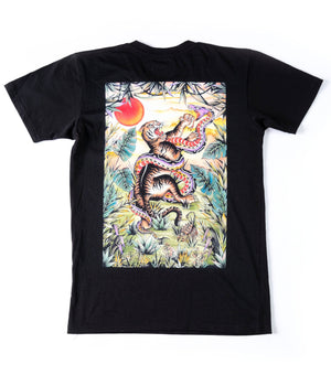 Jungle design printed onto T-Shirt Black - doomsdayco Jungle T-Shirt Black back