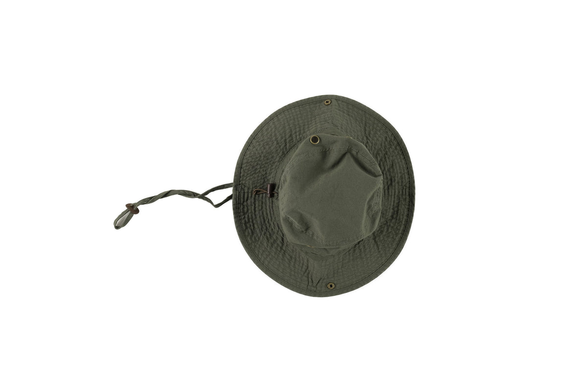 Khaki Outback Hat with death before dishonour dagger embroidery on front - doomsdayco Khaki Outback Hat top