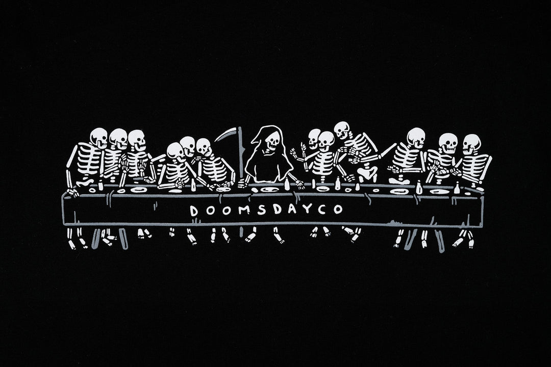 Last Supper design printed onto the front of a Black T-Shirt - doomsdayco Last Supper Black T-Shirt