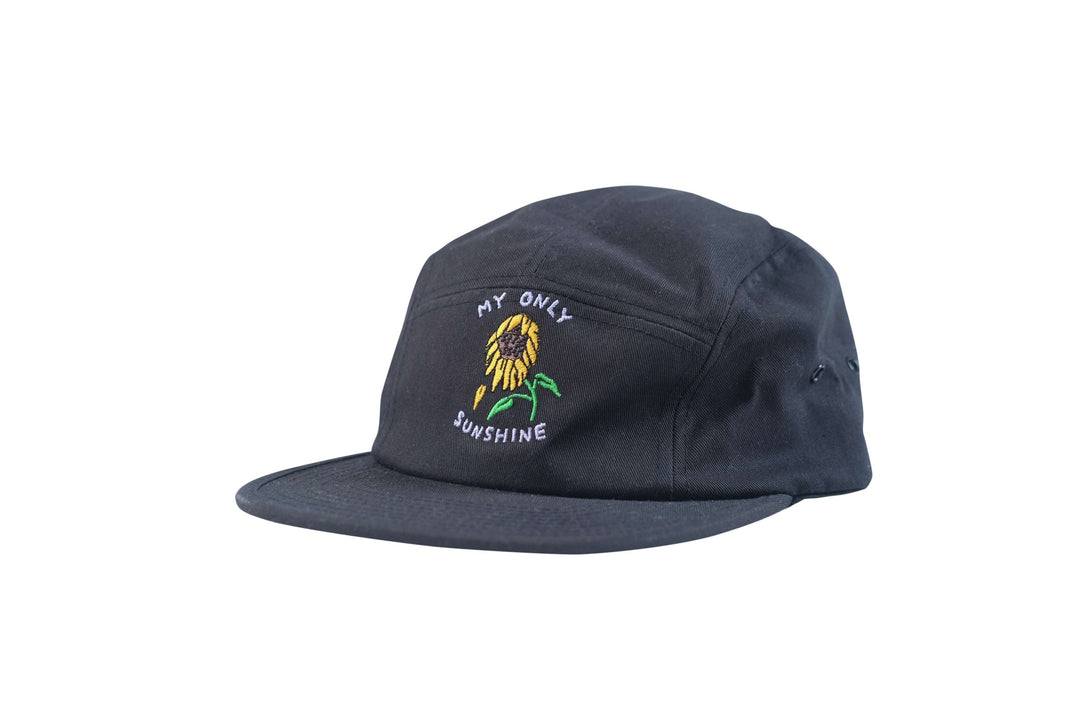 My Only Sunshine design embroidered onto a Black 5 Panel Cap - doomsdayco My Only Sunshine Black 5 Panel Cap