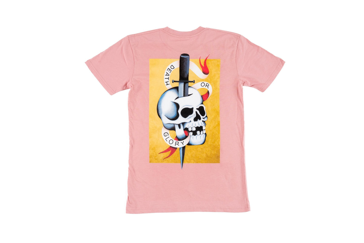 Pain1666 Death or Glory design printed onto a Rose T-shirt - doomsdayco Pain1666 Death or Glory Rose T-shirt back
