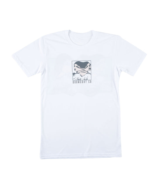 Pain1666 Xerografia No.2 design printed onto a white tshirt - doomsdayco Pain1666 Xerografia No.2 front