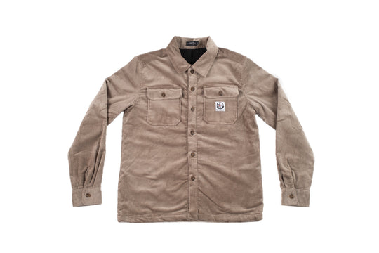 Platinum Corduroy Shirt with crane patch on chest pocket - doomsdayco Platinum Corduroy Shirt front