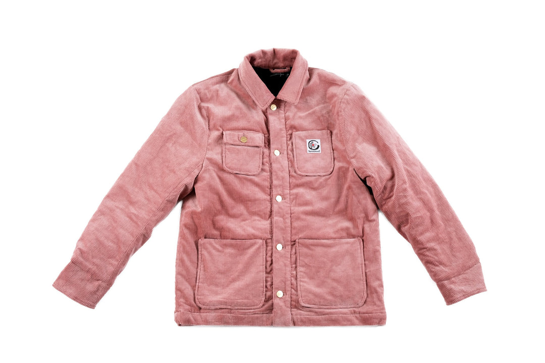 Rose Corduroy button up Jacket with crane patch on chest pocket - doomsdayco Rose Corduroy Jacket