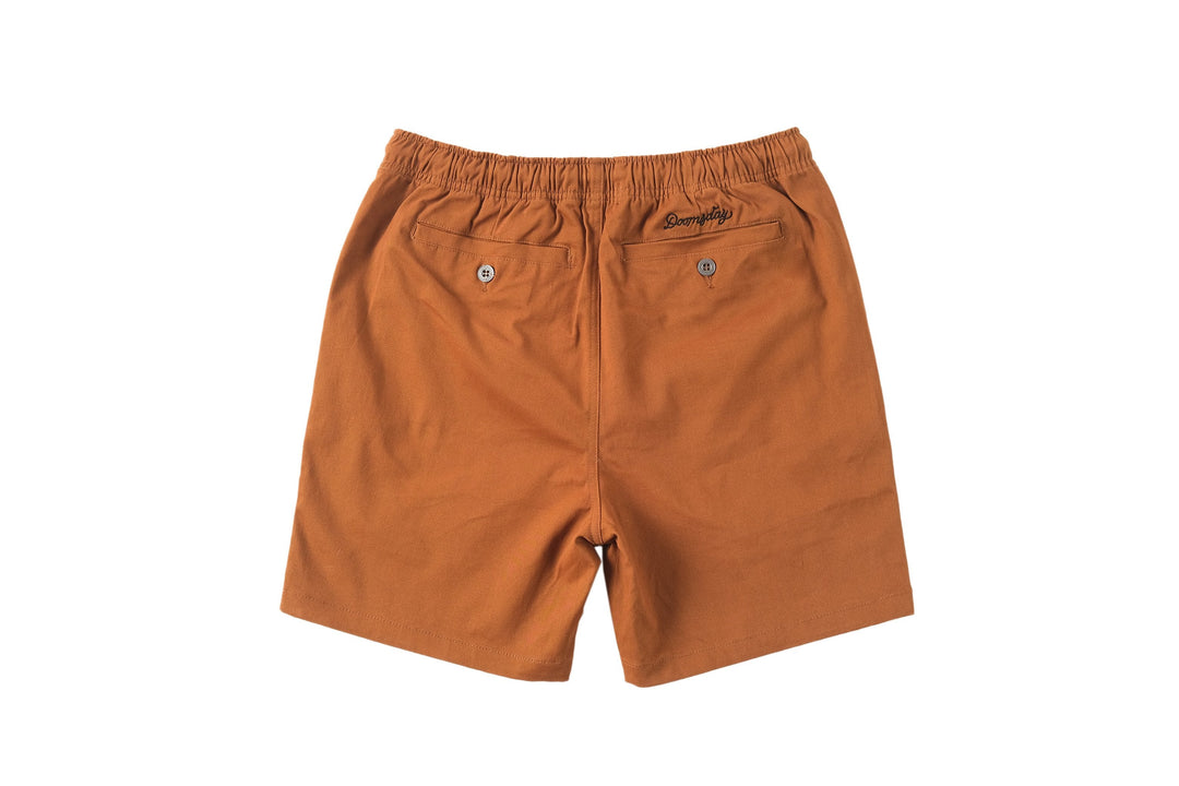 Snake Brown Walk Shorts with pull string waist - doomsdayco Snake Brown Walk Shorts back