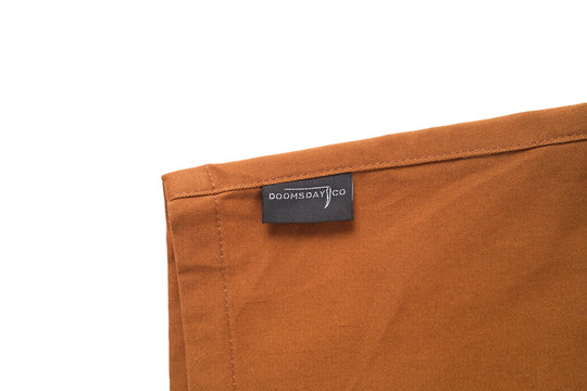 Snake Brown Walk Shorts with pull string waist - doomsdayco Snake Brown Walk Shorts hem tag