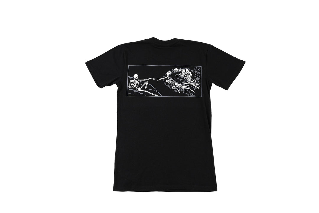 The Creation design on a black T-Shirt back -  doomsdayco creation black tshirt back