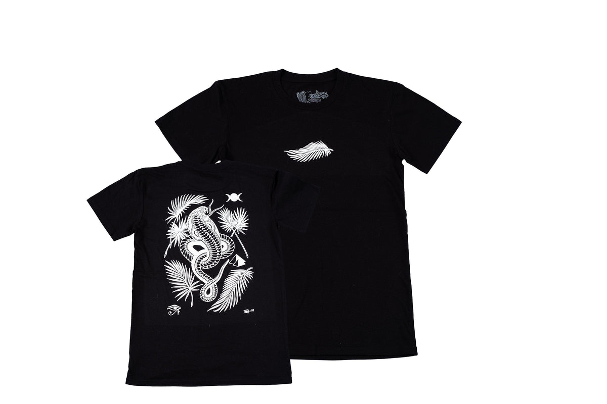 Tony blue Arms cobra design on black T-shirt merged - doomsdayco Tony blue Arms cobra black T-shirt merged