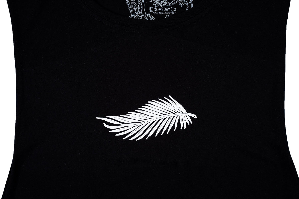 Tony blue arms cobra design on a black vest close up - doomsdayco Tony blue arms black vest close up