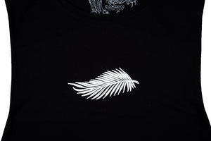 Tony blue arms cobra design on a black vest close up - doomsdayco Tony blue arms black vest close up