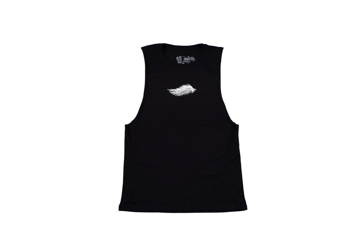 Tony blue arms cobra design on a black vest front - doomsdayco Tony blue arms black vest front